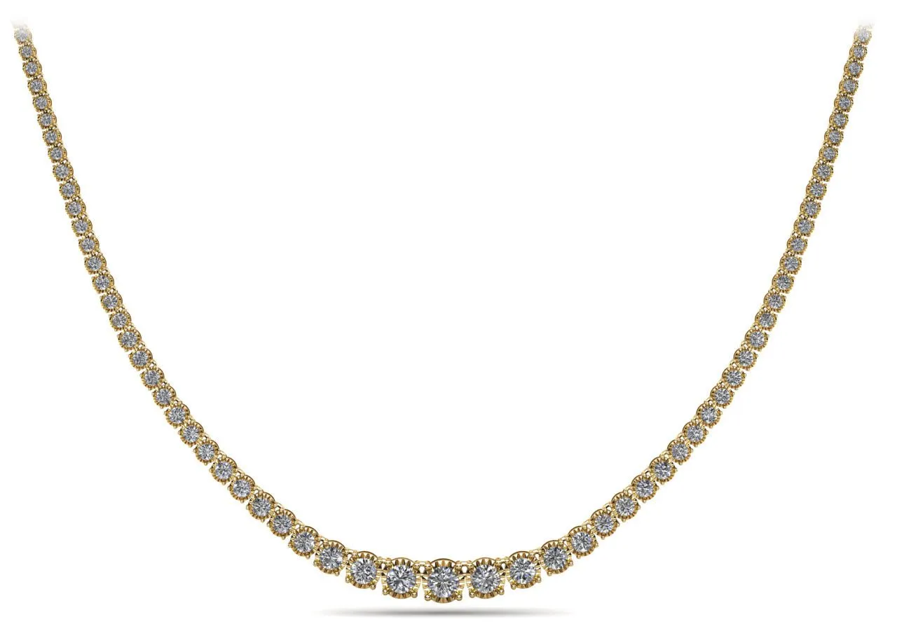 Diamond Crown Tennis Diamond Necklace with 12.11 ct.(finished)