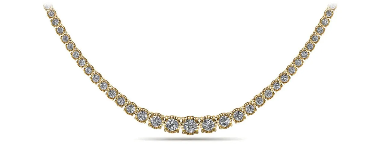 Diamond Crown Tennis Diamond Necklace with 12.11 ct.(finished)