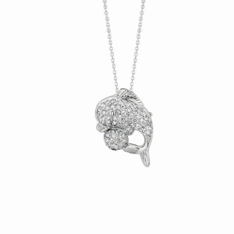 DIAMOND DOLPHIN NECKLACE 14K GOLD (0.7 CTW)