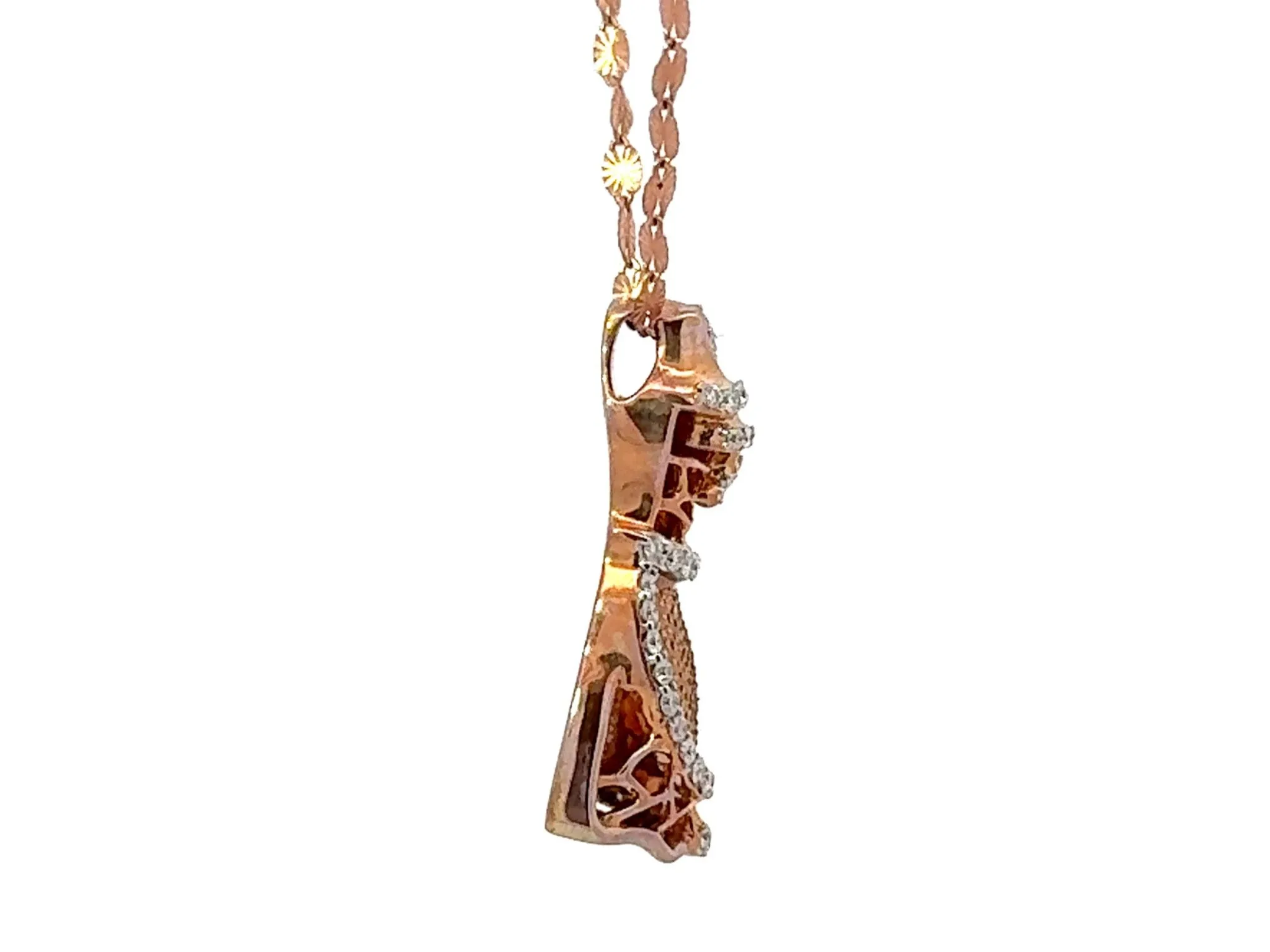 Diamond Dress Pendant Necklace 18k Rose Gold