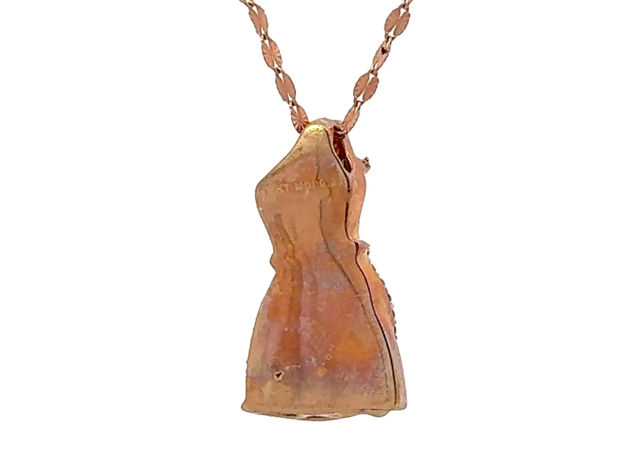 Diamond Dress Pendant Necklace 18k Rose Gold