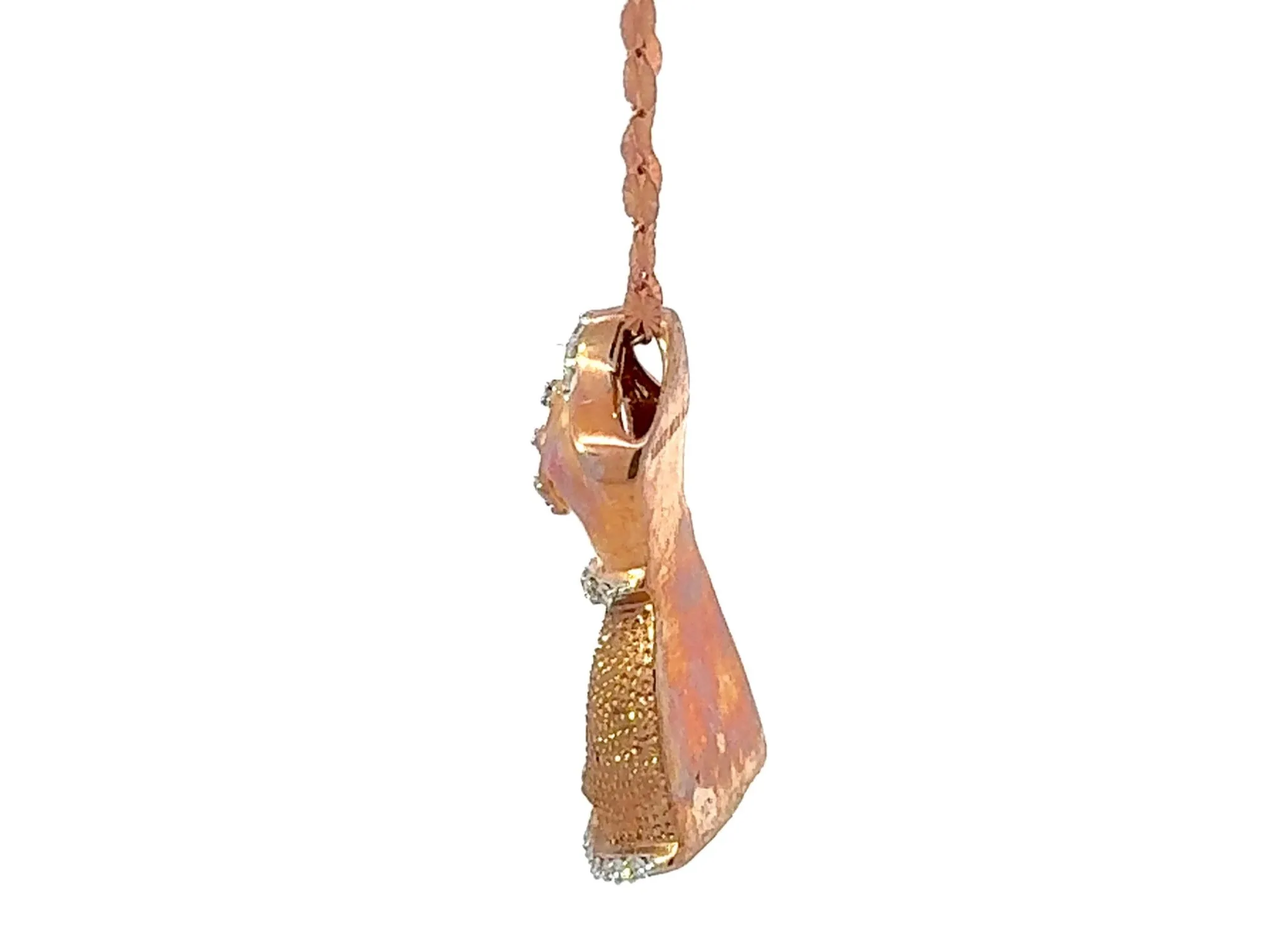 Diamond Dress Pendant Necklace 18k Rose Gold