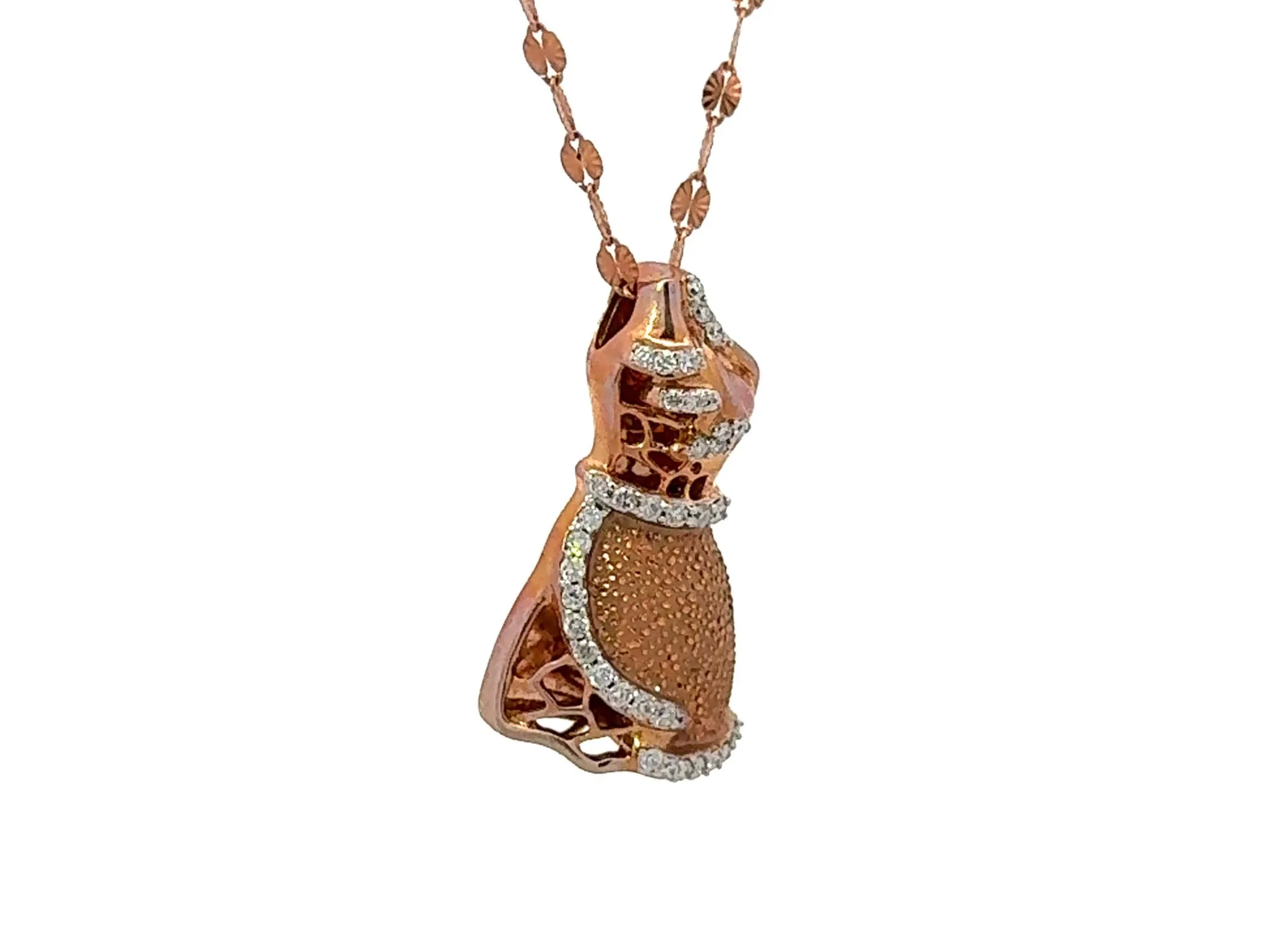 Diamond Dress Pendant Necklace 18k Rose Gold