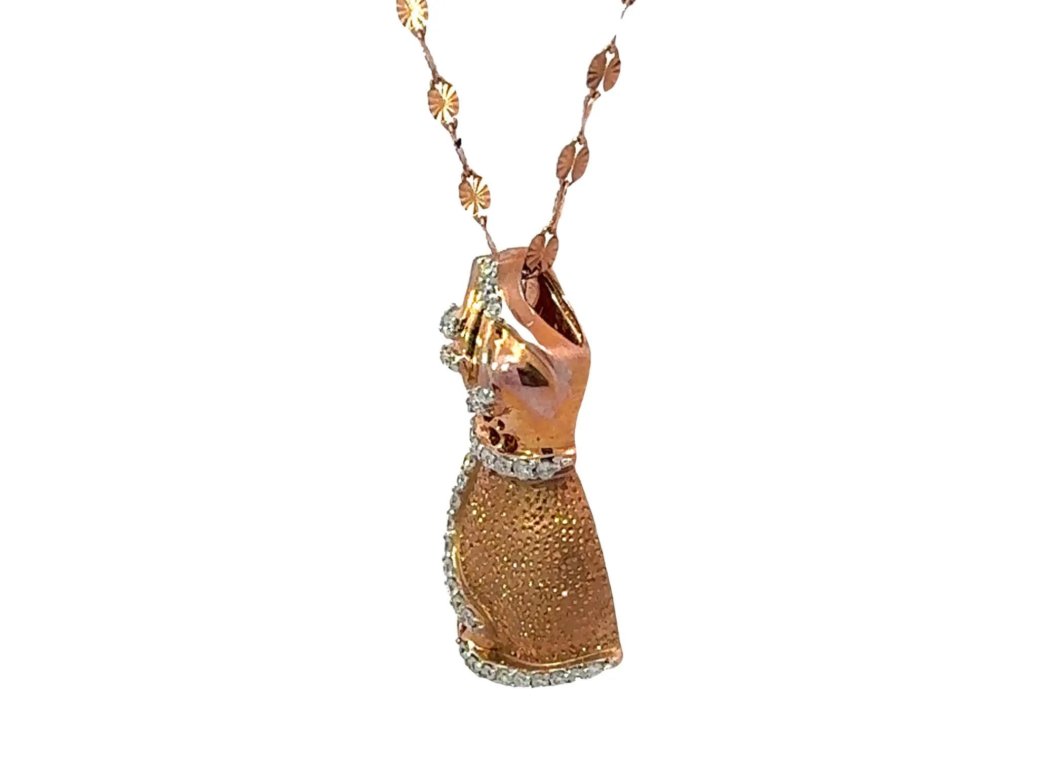 Diamond Dress Pendant Necklace 18k Rose Gold