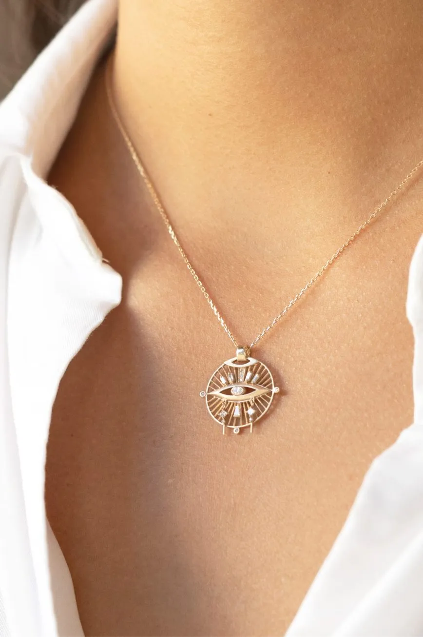 Diamond Eye, Tear, & Sun Dream Maker Necklace