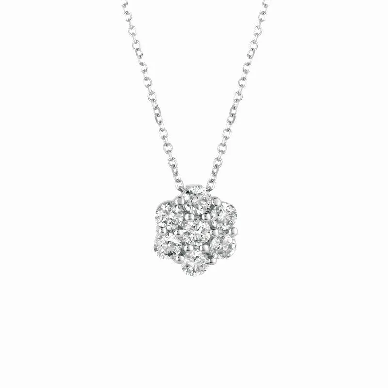 DIAMOND FLOWER NECKLACE 14K GOLD (0.75 CTW) 1