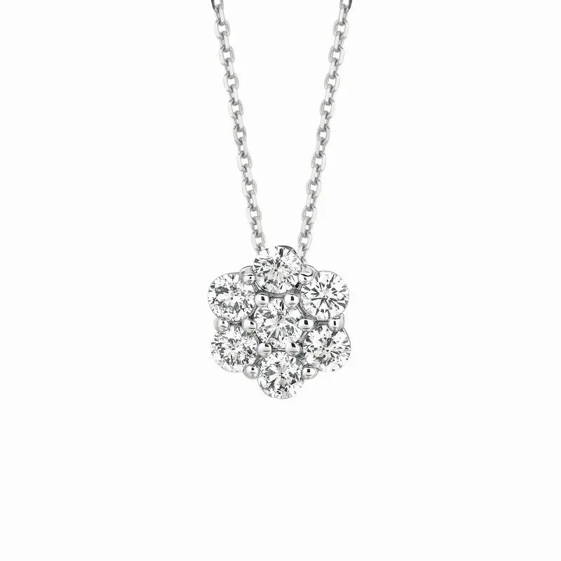 DIAMOND FLOWER NECKLACE 14K GOLD (1.5 CTW) 1
