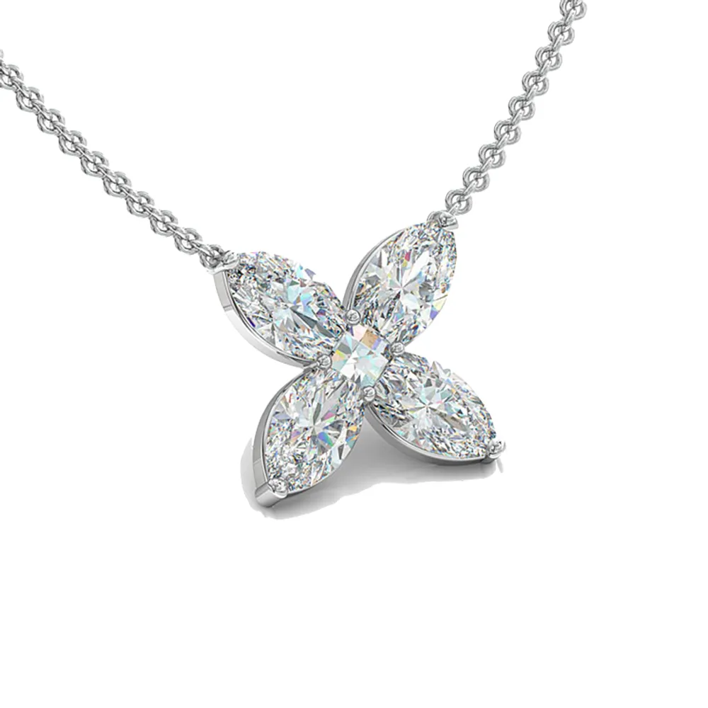 Diamond Flower Pendant