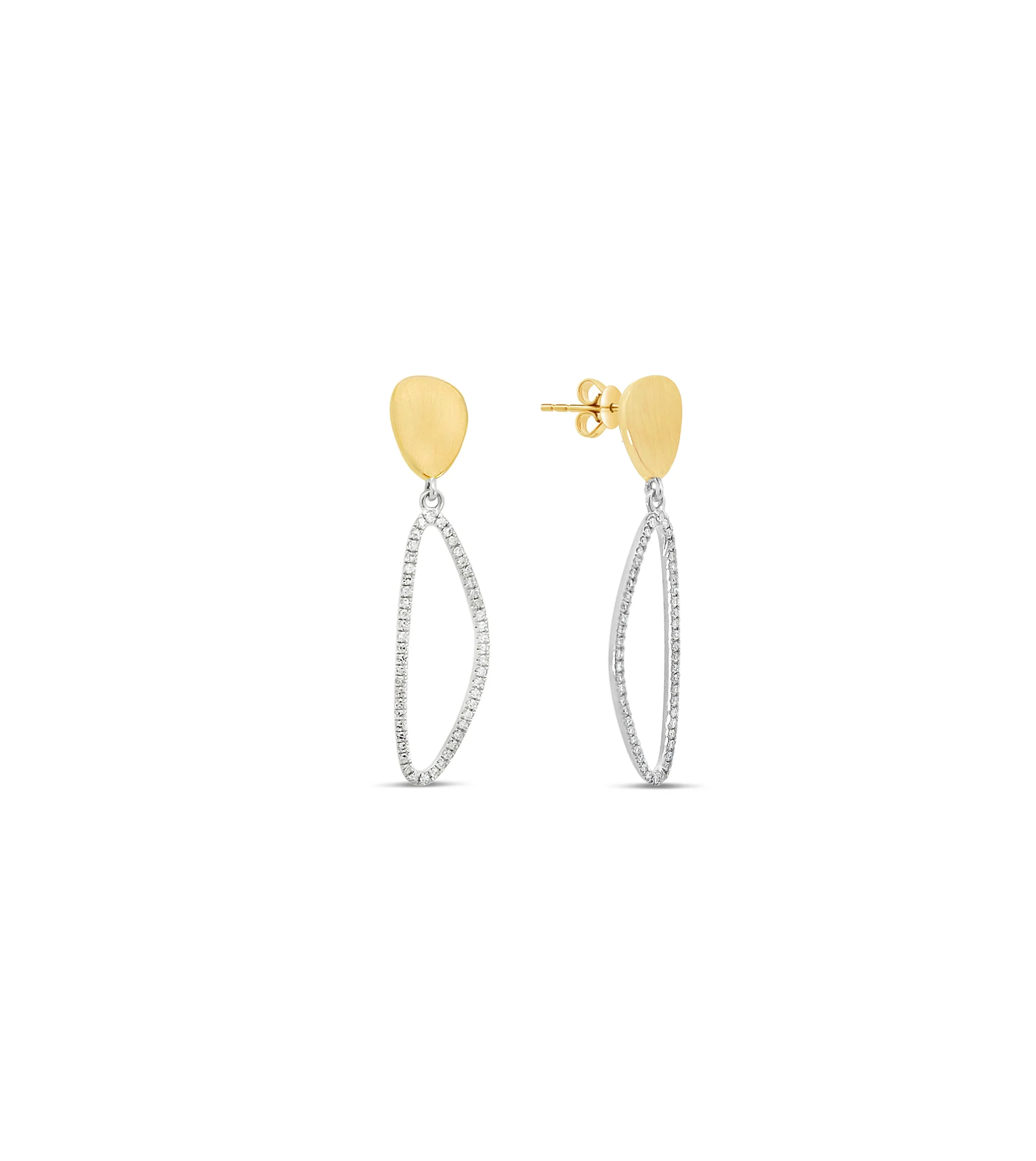 Diamond Freeform Drop Earring