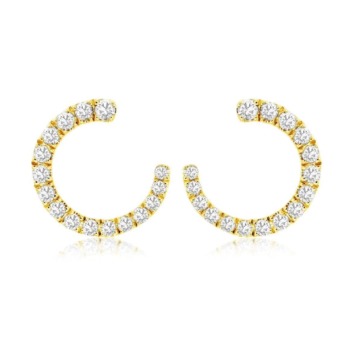 Diamond Front Facing Style Hoop Earrings