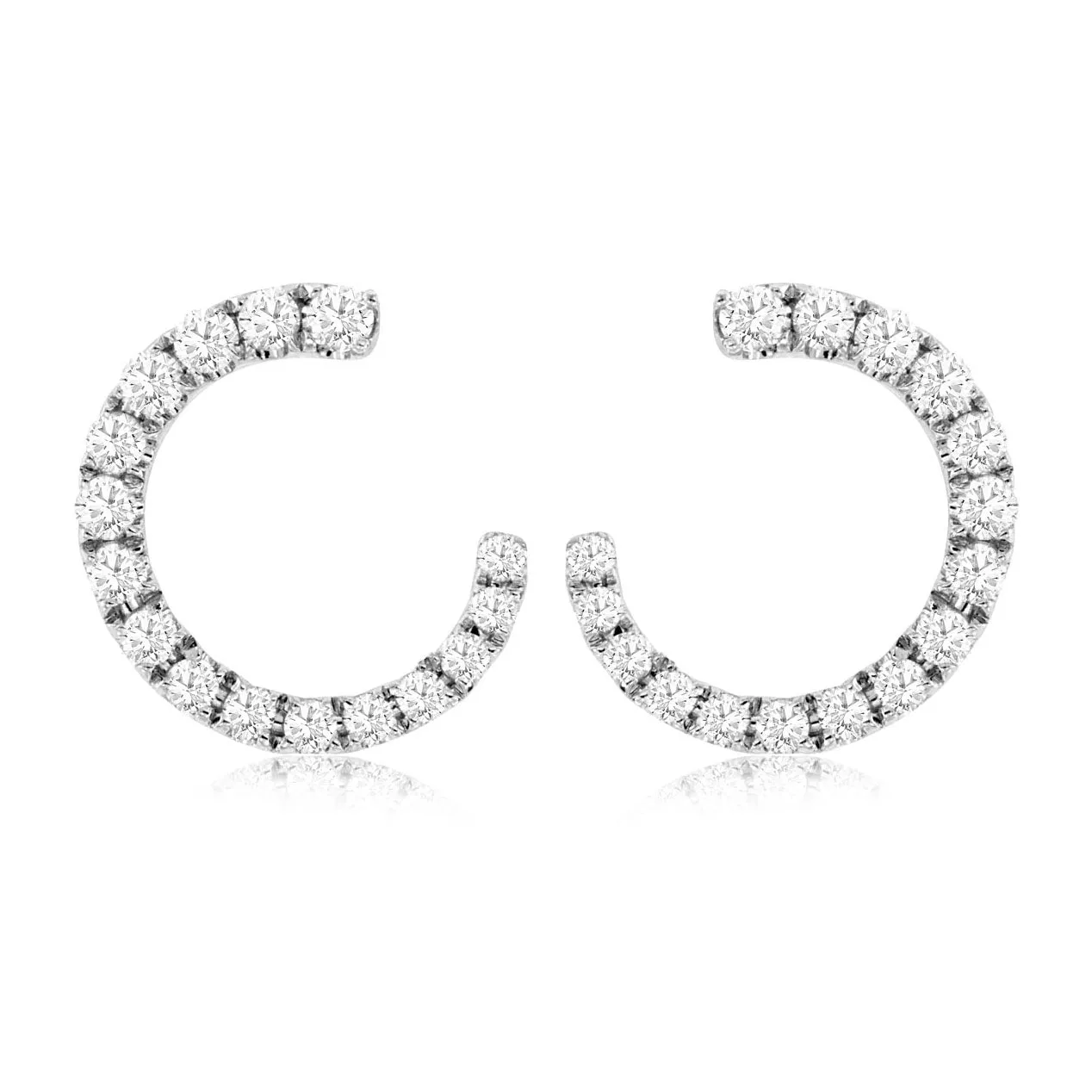 Diamond Front Facing Style Hoop Earrings