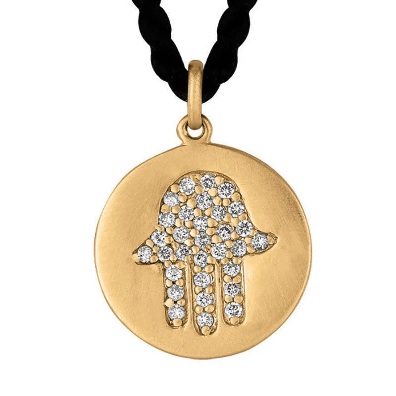 DIAMOND HAMSA NECKLACE 14K GOLD (0.3 CTW)