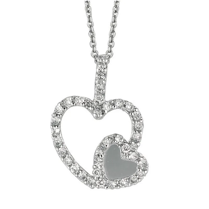 DIAMOND HEART PENDANT NECKLACE 14K GOLD (0.4 CTW)