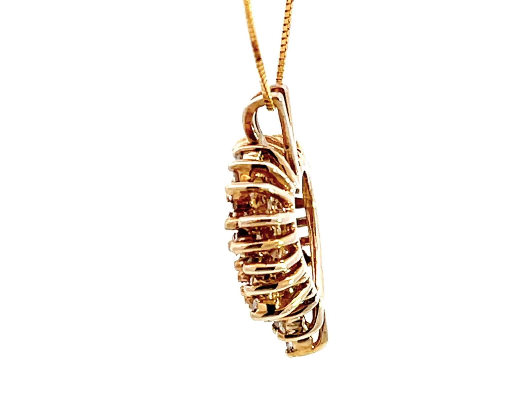 Diamond Heart Pendant with Chain in 14k Yellow Gold