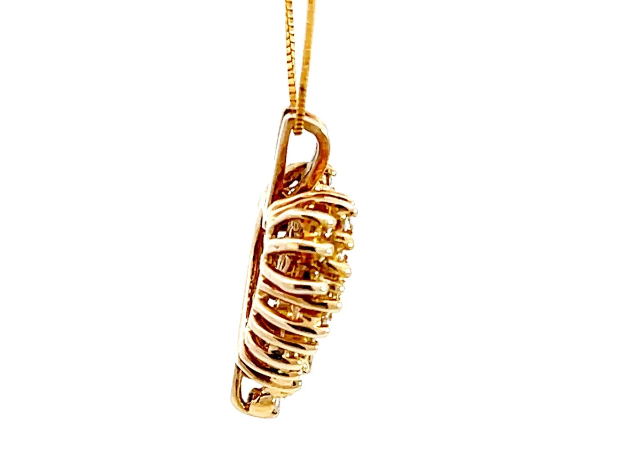 Diamond Heart Pendant with Chain in 14k Yellow Gold