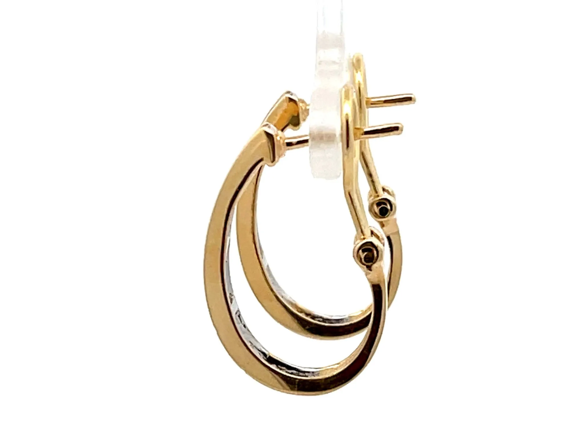 Diamond Hoop Earrings in 14k Yellow Gold