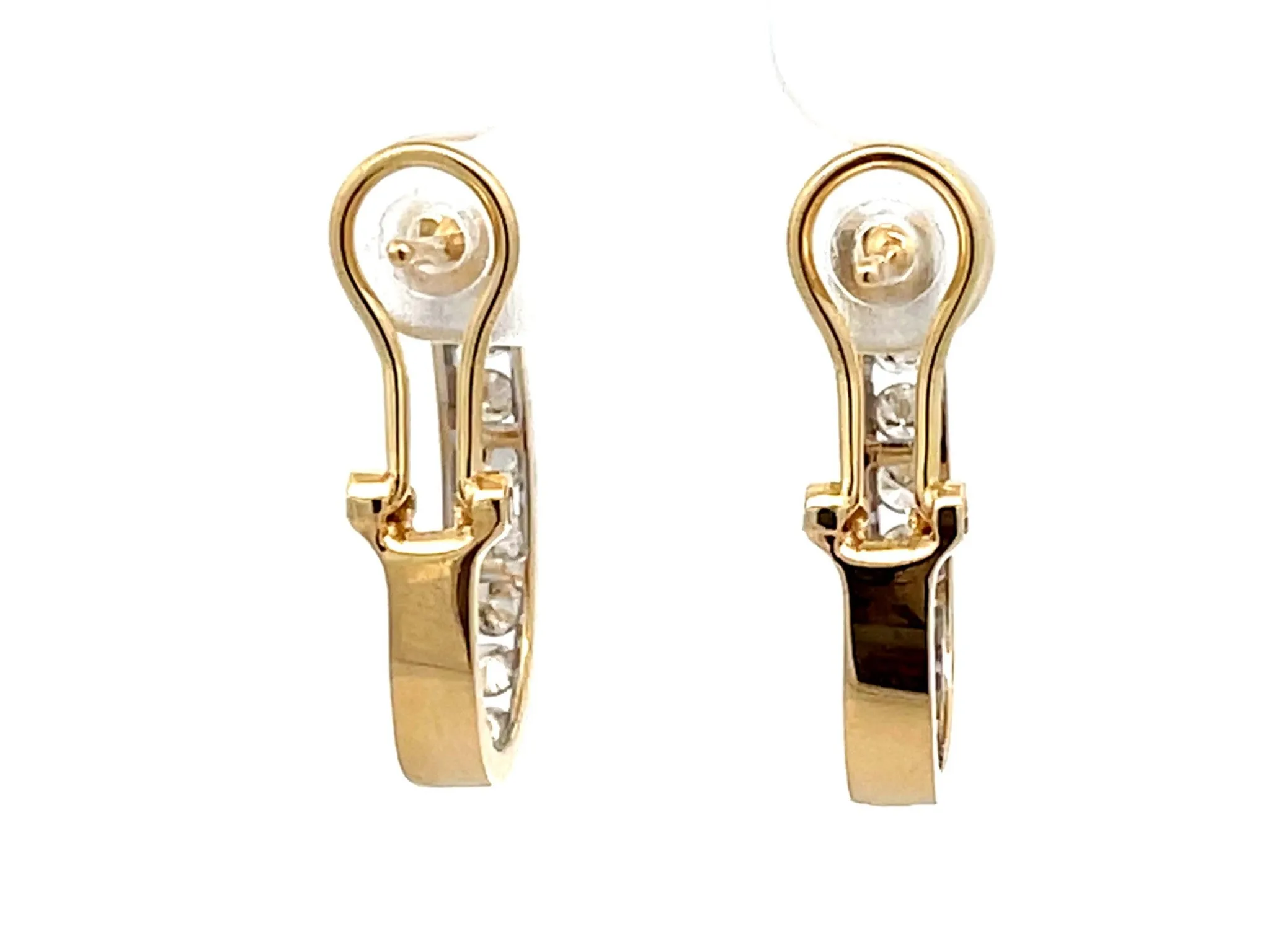 Diamond Hoop Earrings in 14k Yellow Gold