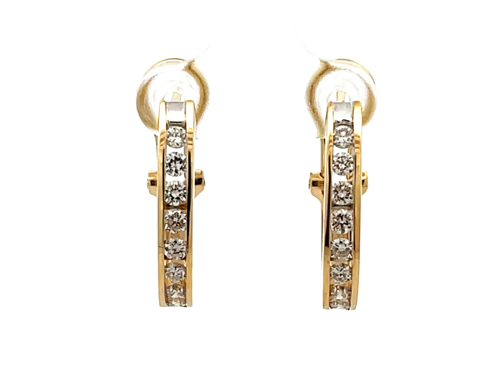 Diamond Hoop Earrings in 14k Yellow Gold