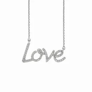 DIAMOND LOVE NECKLACE 14K WHITE GOLD (0.5 CTW)