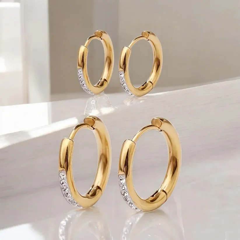 Diamond Necklace   2 x Pair of Diamond Hoops Combo