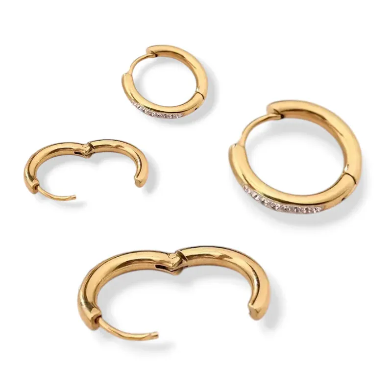 Diamond Necklace   2 x Pair of Diamond Hoops Combo