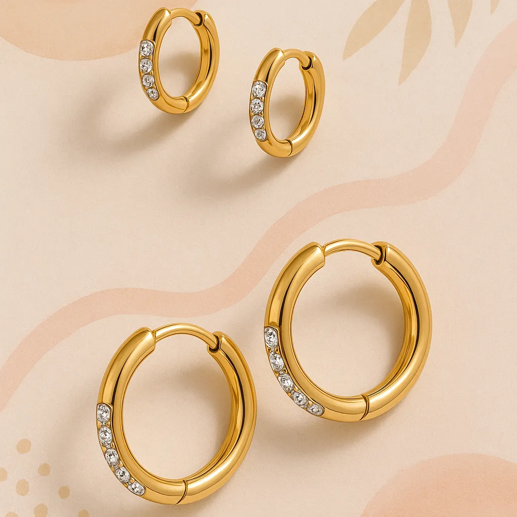 Diamond Necklace   2 x Pair of Diamond Hoops Combo