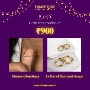 Diamond Necklace   2 x Pair of Diamond Hoops Combo