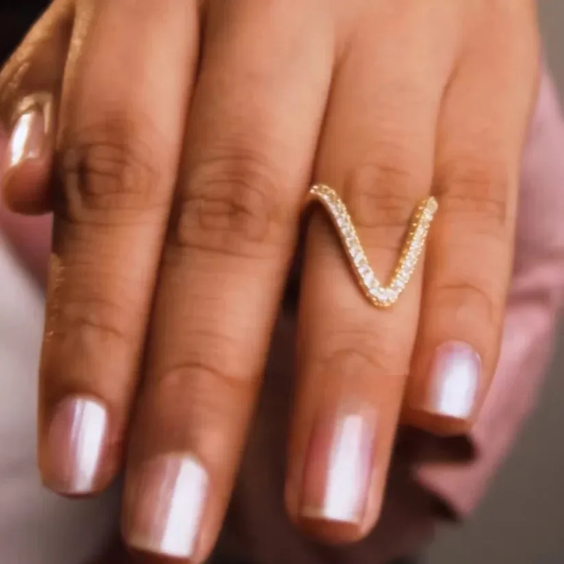 Diamond Necklace   Classic V Ring Combo