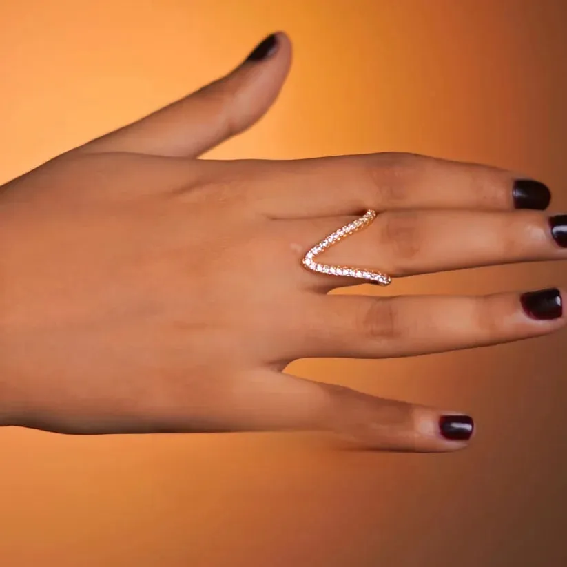 Diamond Necklace   Classic V Ring Combo