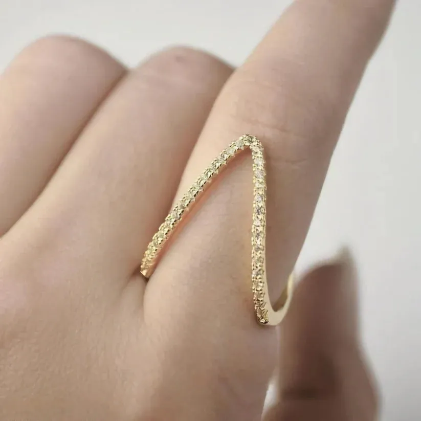 Diamond Necklace   Classic V Ring Combo