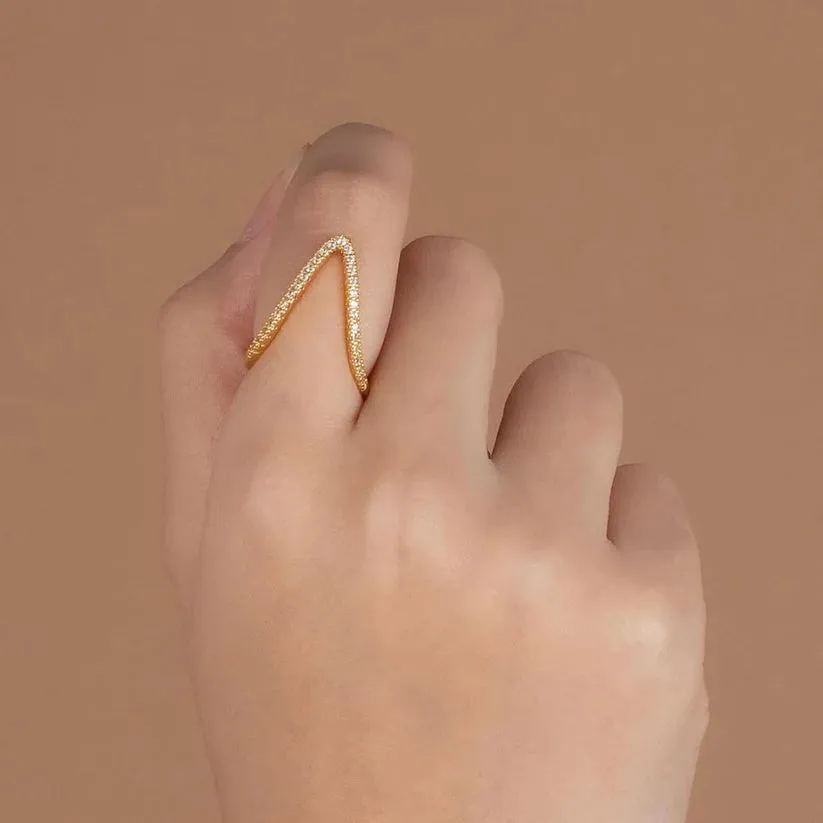 Diamond Necklace   Classic V Ring Combo