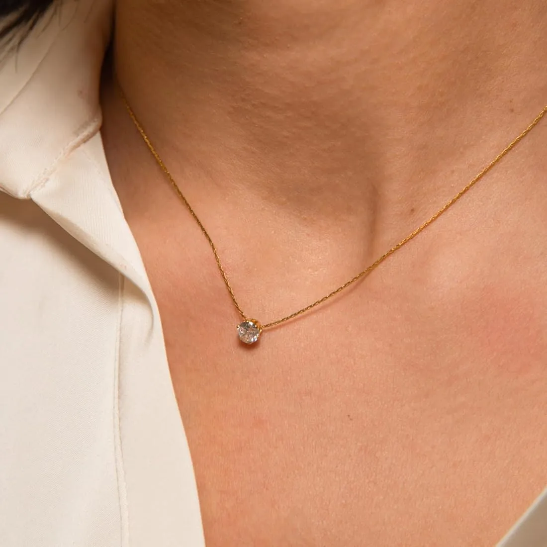 Diamond Necklace NLCP105G Gold Plated   Jade Heart Necklace Gold Plated Combo