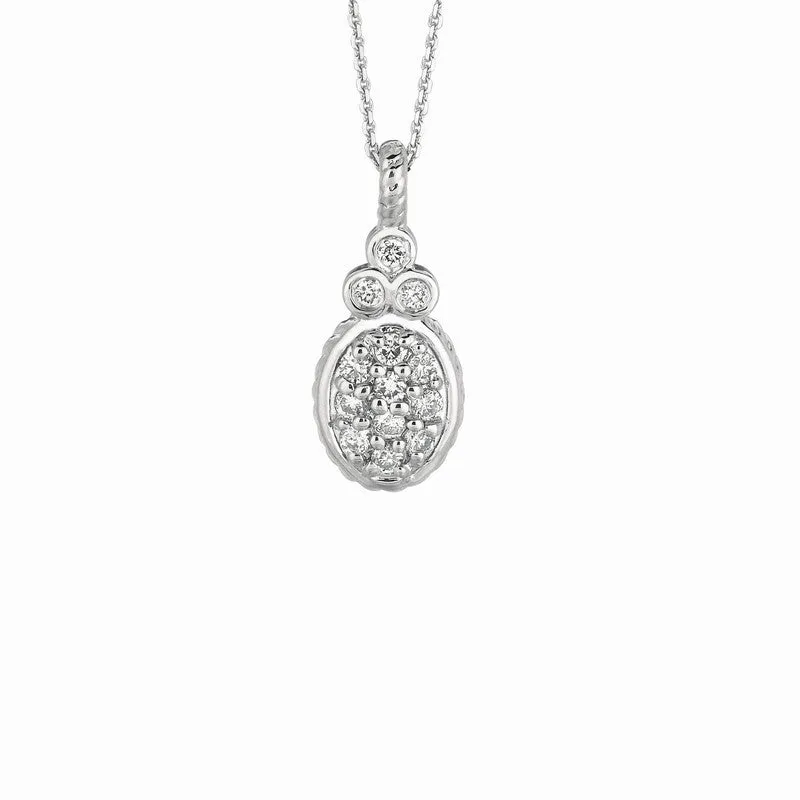DIAMOND OVAL NECKLACE 14K GOLD (0.17 CTW)