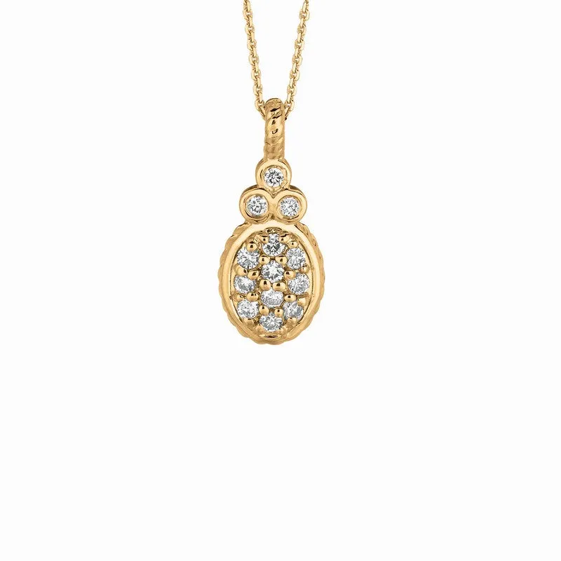 DIAMOND OVAL NECKLACE 14K GOLD (0.17 CTW)
