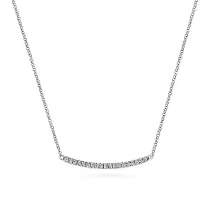 Diamond Pavé Curved Bar Necklace
