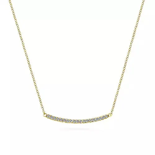 Diamond Pavé Curved Bar Necklace