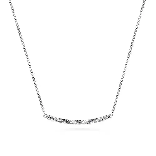 Diamond Pavé Curved Bar Necklace