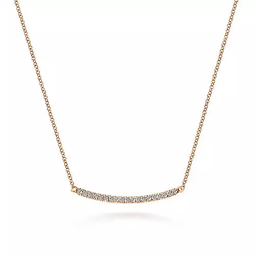Diamond Pavé Curved Bar Necklace