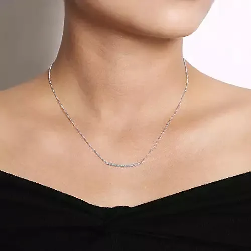 Diamond Pavé Curved Bar Necklace