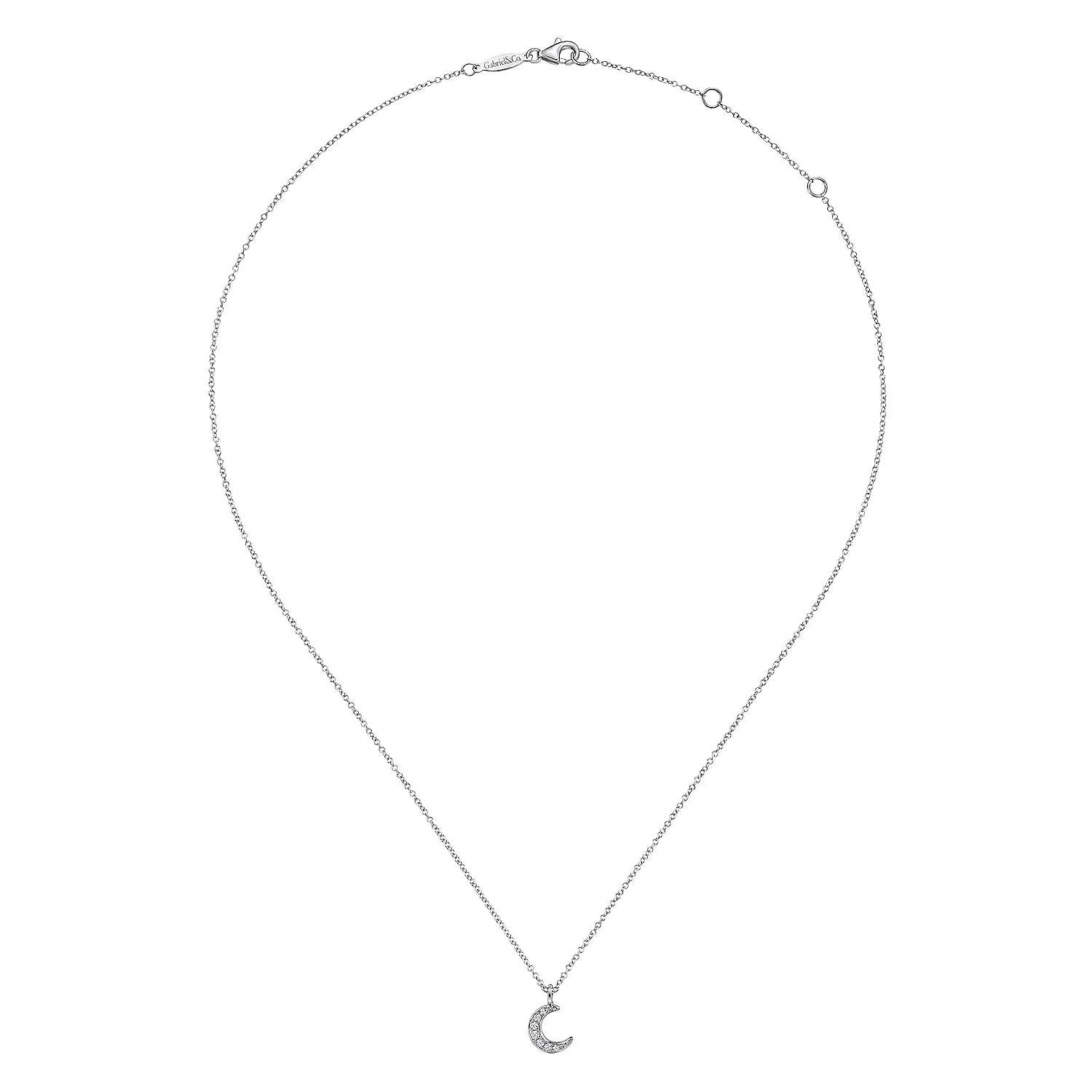 Diamond Pavé Moon Necklace