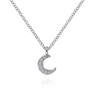 Diamond Pavé Moon Necklace