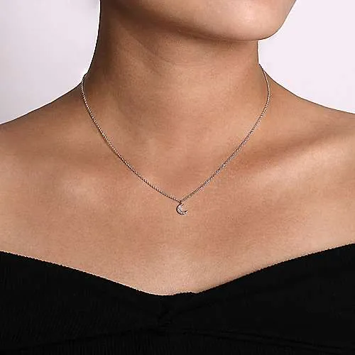 Diamond Pavé Moon Necklace