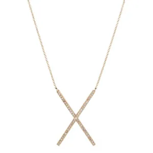 Diamond Pavé X Necklace, 14ky