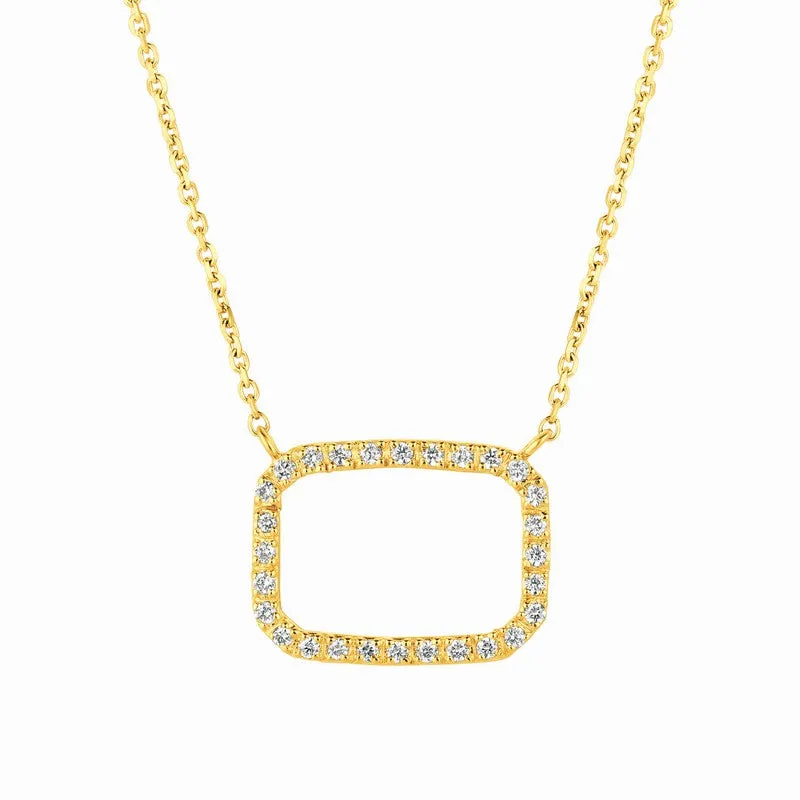 DIAMOND RECTANGLE NECKLACE 14K GOLD (0.25 CTW)