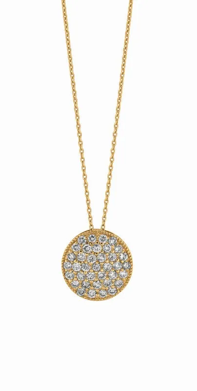 DIAMOND ROUND NECKLACE 14K GOLD (0.75 CTW) 1