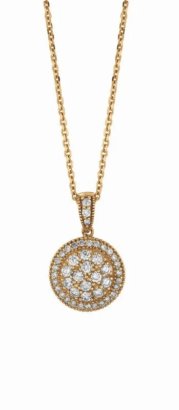 DIAMOND ROUND NECKLACE 14K GOLD (1.25 CTW)