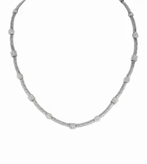 DIAMOND SQUARE & OVAL NECKLACE 14 GOLD (1 CTW)