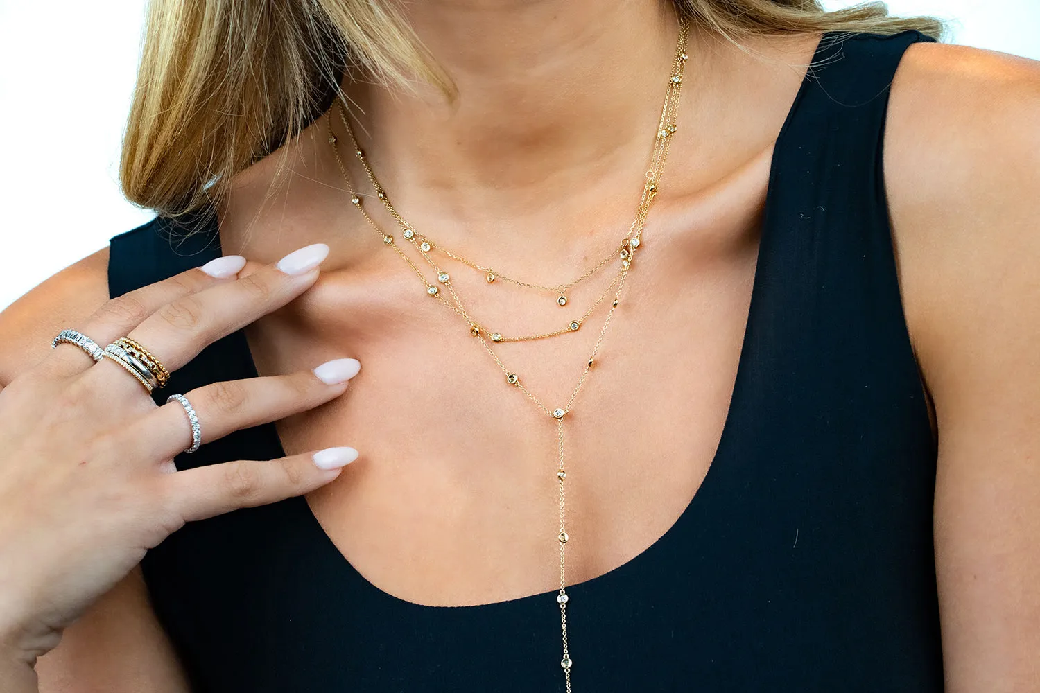 Diamond Station Lariat Necklace