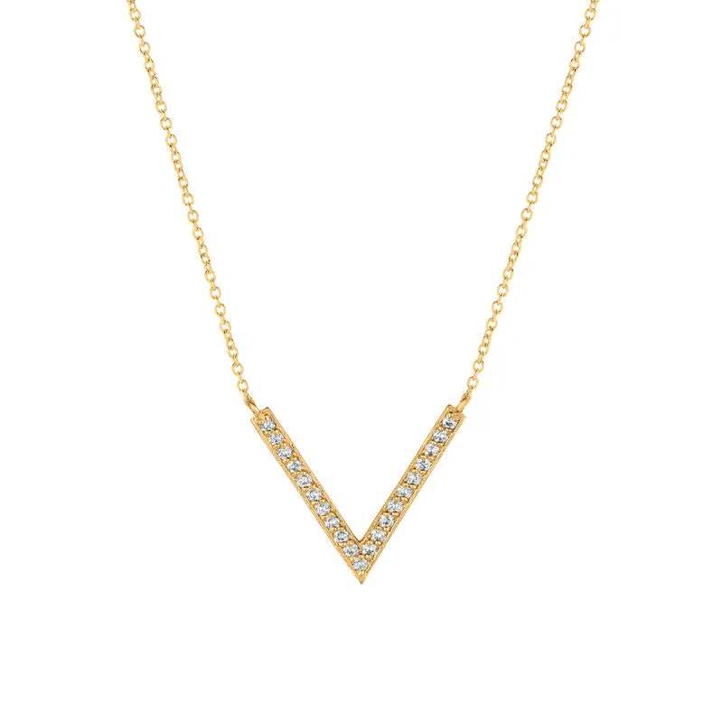 DIAMOND V NECKLACE 14K GOLD (0.4 CTW)