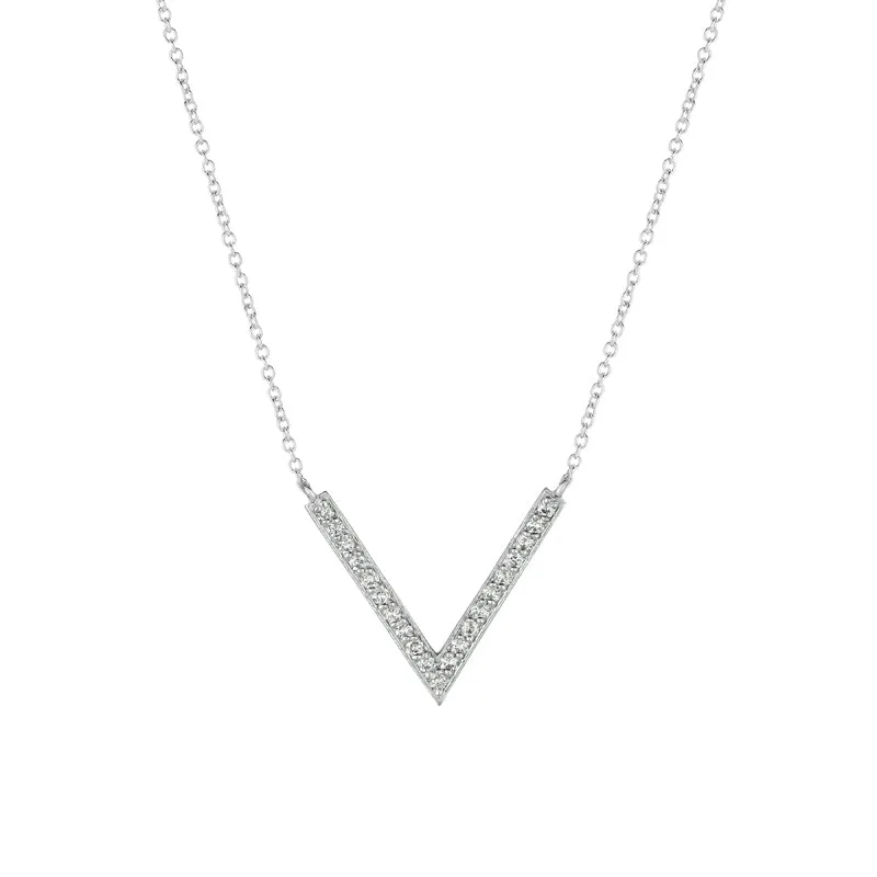 DIAMOND V NECKLACE 14K GOLD (0.4 CTW)